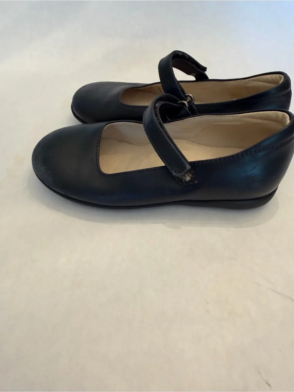 Girls Black Mary Jane Dress Shoes with Hook-and-Loop Strap
